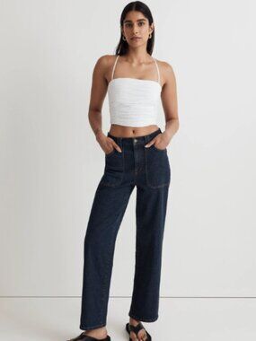 Madewell Poplin Crop Tube Top - Size 2 NWT